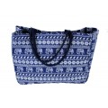 9219- NAVY ELEPHANT CANVAS TOTE BAG